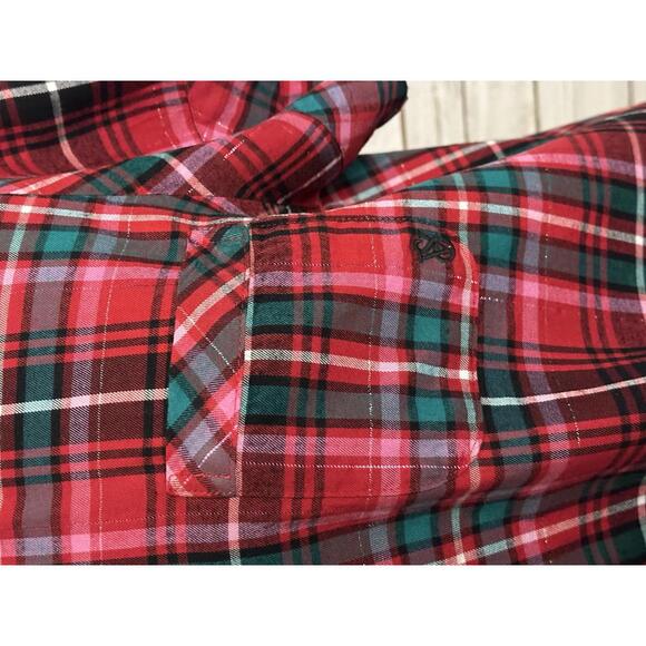 Victoria's Secret VS flannel short sleeve button-up pajama/sleep top Size XL - Picture 3 of 8